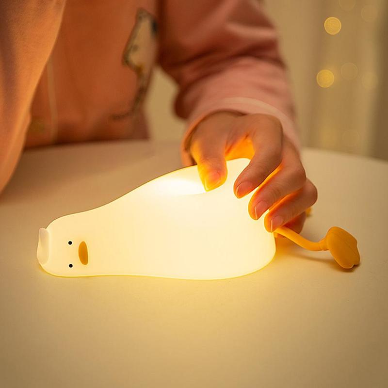 Cute Duck Design LED Lights for Bedroom, USB Rechargeable Silicone Night Light, Desk LED Light for Living Room, Home Decor