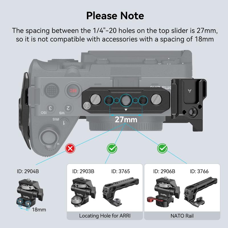 SmallRig Cage for Sony FX30 FX3 with Cable Clamp for HDMI, Classic Bright Black Surface, Included Cold Shoe and NATO Rail, Modular Design Compatible with Original XLR Handle - 4183