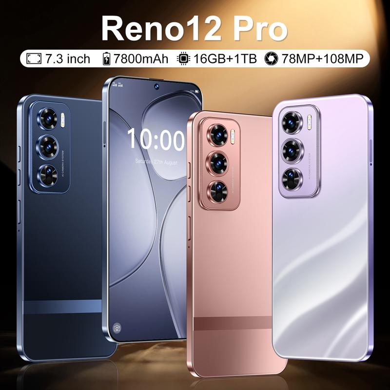 2025NEW2024 new R12 PRO mobile phone 5G global universal 7.3-inch ultra large screen 16GB+1TB Android 14 Christmas gifts, friends, family