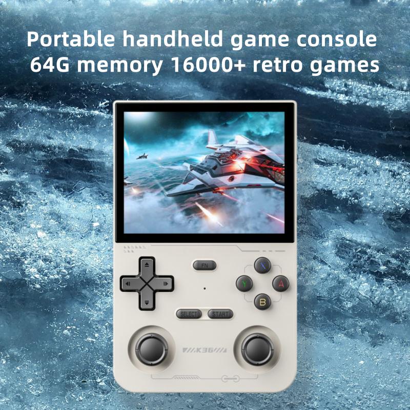 Retro Handheld Game,K36Portable Handheld Game Console,3.5-inch IPS Screen Game Console,Includes 16,000+ games and 20 emulators,Handheld Rechargeable Gaming Device,Portable Gaming and Entertainment Devices,64G Memory Card,Christmas Gifts Protection