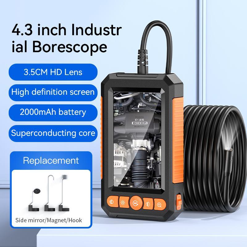 Borescope Camera Tools with LED Lights, 1080P HD Inspection Camera, Work Equipment for Men, IP67 Waterproof Endoscope Camera with 3 Replacement Head, Durable Measuring Tool for Car, Home & Office, Physical Measuring Instruments, Car Accessories