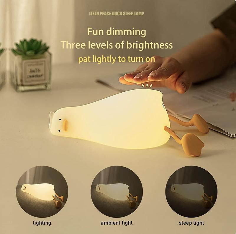 Lying Duck Nightlight, Silicon Nightlight, children gift, USB nightlight, Bedside Lamp