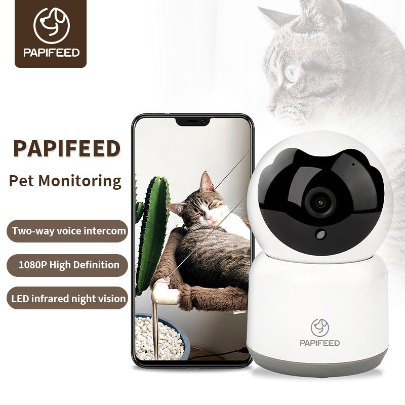 PAPIFEED pet feeding monitor wifi remote voice interactive cat camera 360 panoramic 1080P pet camera indoor security