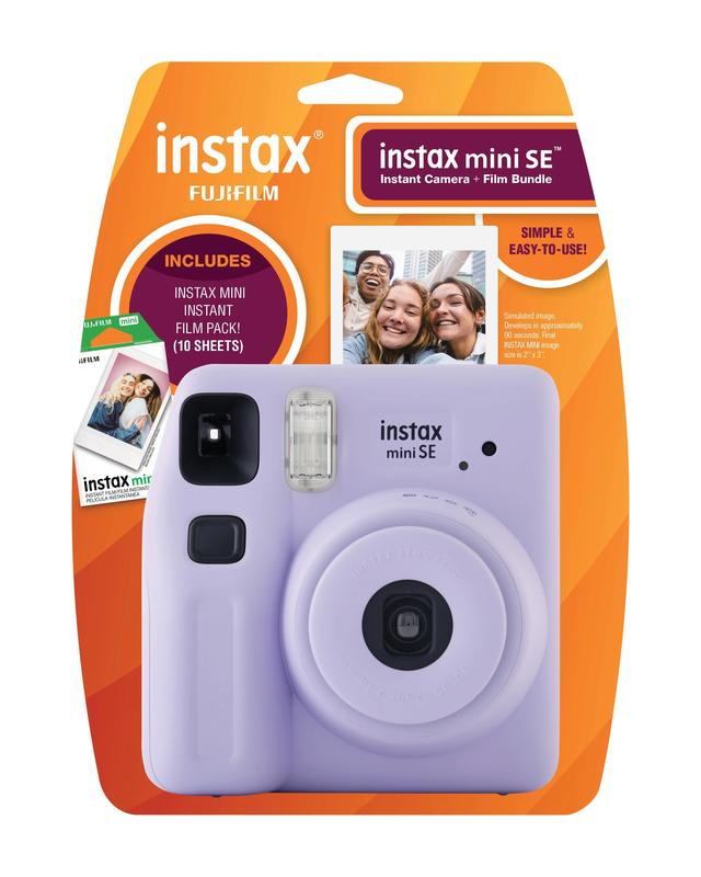 instax Mini SE Instant Camera with Bonus 10 pack Mini Film, Lavender