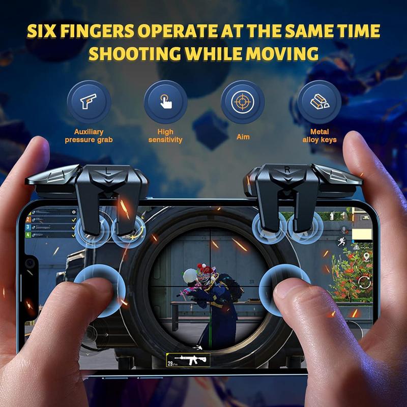 12 in 1 Phone Trigger Combination Kit, Including 2 Mobile Controllers with 10 Fingertips, Target and Shooting Triggers Kit for iPhone & Android Phones