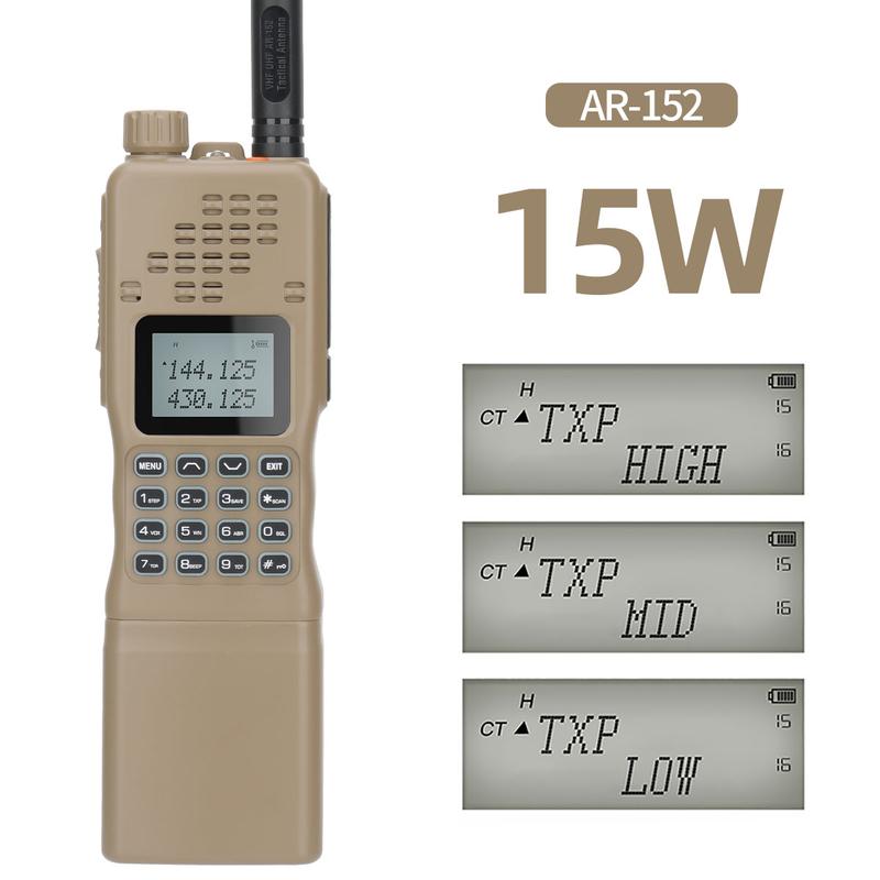 Baofeng AR-152 15W Ham Radio Tri-power Long Range Ham Radio Military 12000mAh USB Charger Two Way Radio with 18.89inch Tactical Antenna