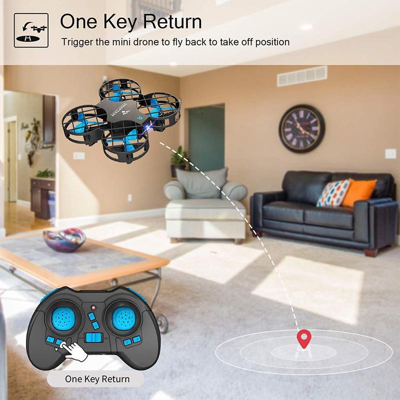 Snaptain H823H 3 Inch Mini Drone One Key Take Off Landing Spin Flips RC Small Drones for Beginners Pocket Quadcopter Flying Mini Drone, Blue Accessories