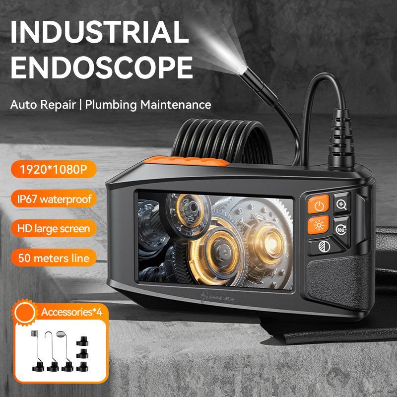 4.3 Inch Car Endoscope Camera, IP67 Waterproof Endoscope Camera with 8 LED Lights, Inspection Camera, Borescope Camera for Mechanical Equipment Auto Repair