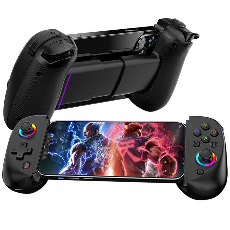 BSP-D8 Wireless Game Controller, 1 Set Dual Hall Flexible RGB Controller, Streaming Gamepad for Tablet Android PS4 Switch PC Joystick