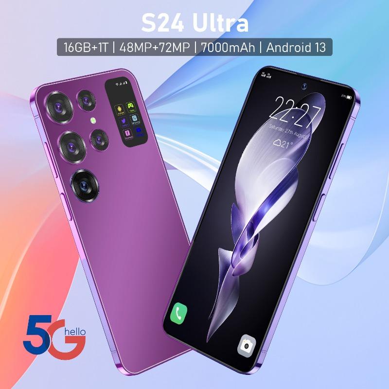 2024 New S24Ultra Global Edition Face ID 7.0-inch HD Large Screen Smartphone 4G 5G Phone 3GB+16GB Phone 7000mAh Large Battery Android Phone