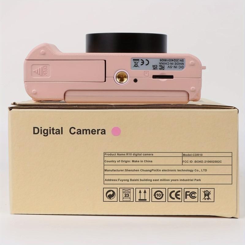 4K Digital Camera, 48 Million Megapixel Vlog Camera with 3.0 Inch 180 ° Flip Screen, Compact Camera, 16x Digital Zoom, WiFi Function, Autofocus, GB TF Card, 1 One Wide Angle Lens and 1 Battery