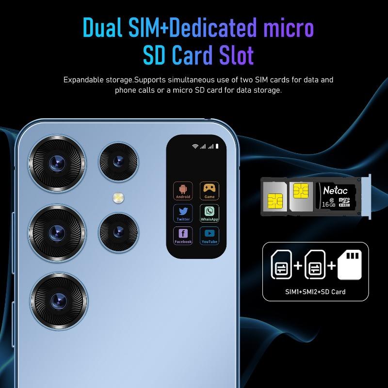 2024 New S24Ultra Global Edition Face ID 7.0-inch HD Large Screen Smartphone 4G 5G Phone 3GB+16GB Phone 7000mAh Large Battery Android Phone