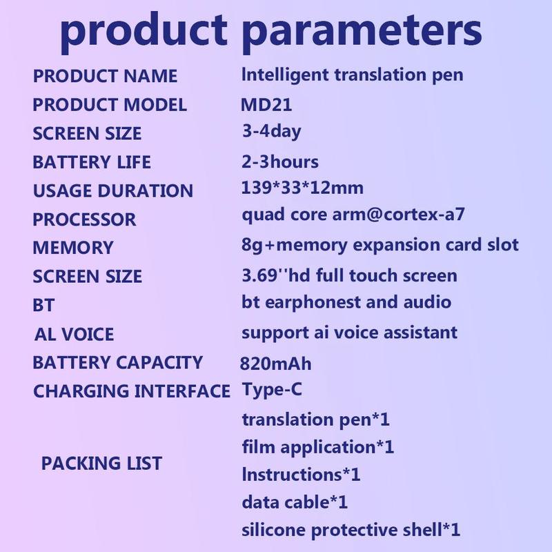 Intelligent Translation Pen, Rechargeable Multifunctional Online Scanning Translation Pen, Instantly Translated Pen, Digital Products, 134 Languages Translation Pen for Travel, Business, Study, Ideal Gift Choice