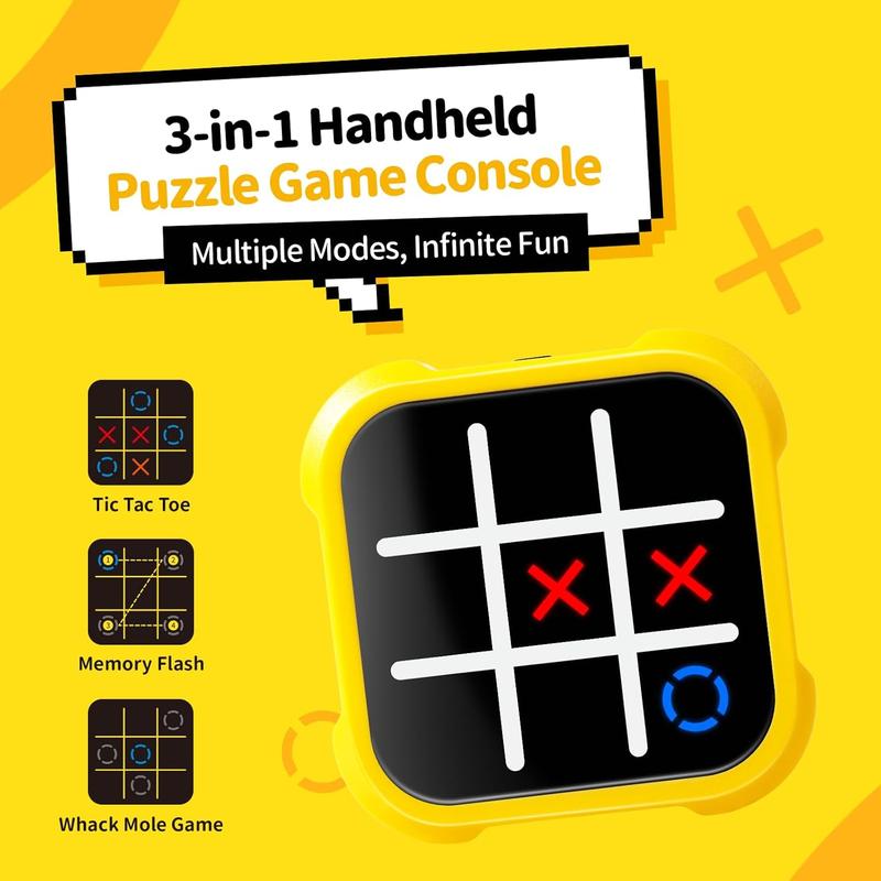 Handheld Puzzle Game Console, Tic Tac Toe Bolt Game,Portable Travel Games for Educational and Memory Growth,  Fidget Toys Games for Kids and Adults, Birthday Gifts for All Ages