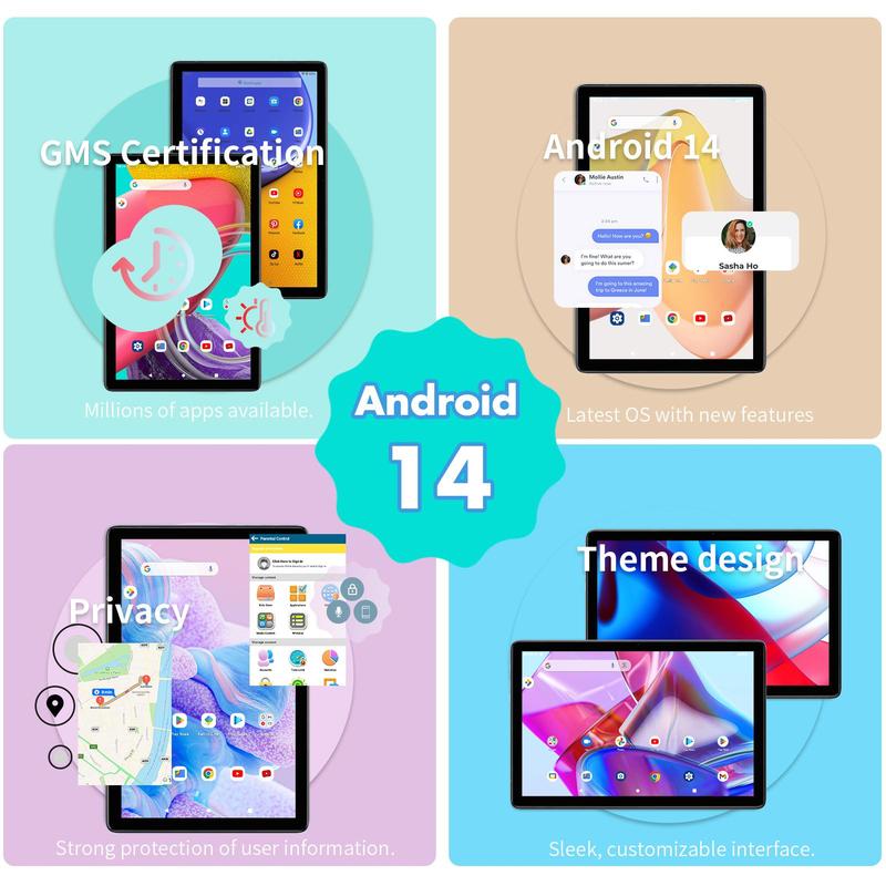 10.1 Inch Android 13 Tablet for Summer, HD Large Screen Dual Channel Speaker Tablets with 128G Storage, 2.4G 5G WiFi Wireless Tablet Electronics, Tablet Oara Niños, Phones & Tablets Products, Learning Tablet Gadgets