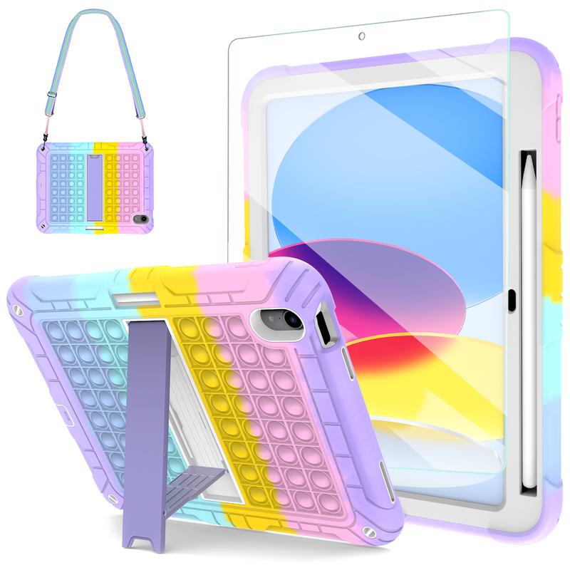 Colorful Kids Girls Case for iPad 10th Generation 10.9 Inch, iPad 9th 8th 7th 10.2 Inch, iPad 6th 5th Gen 9.7 Inch, Galaxy Tab A7 Lite 8.7