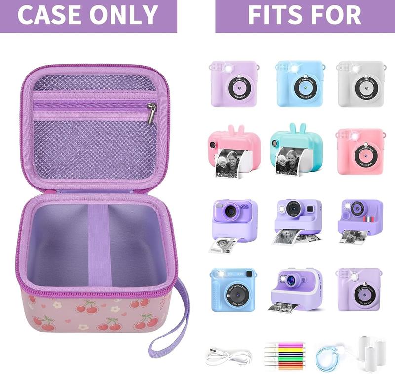 Camera Case Compatible with Instant Camera for  Digital Video Cameras Storage Holder Bag for Girls  Camera And Print Paper(Box Only) (Light Purple)