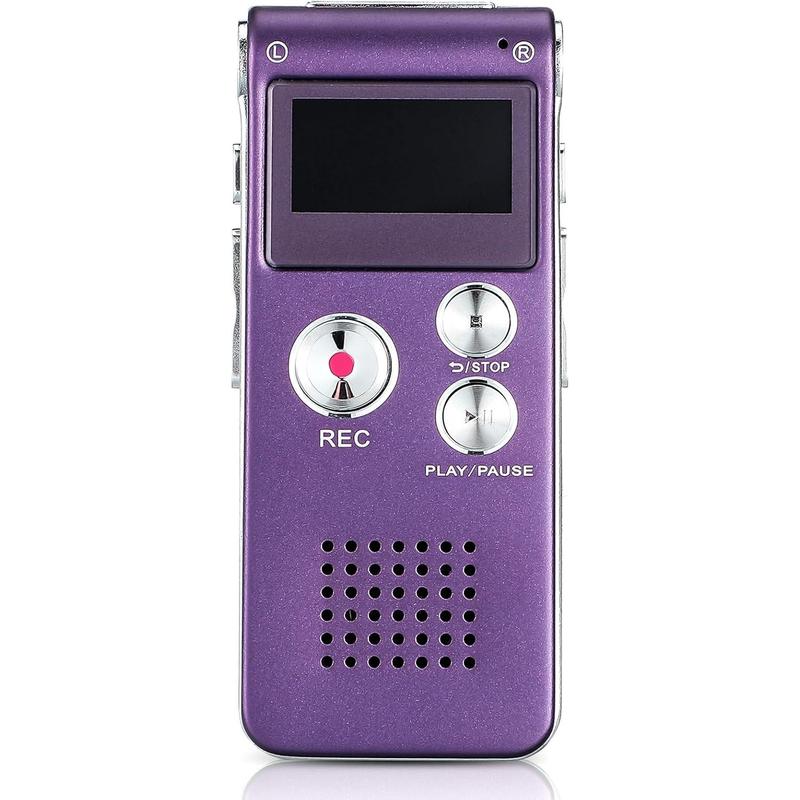 Ghost Hunting Equipment Paranormal Equipment for Ghost Hunting Digital EVP Voice Activated Recorder Rechargeable Recorder Device with Microphone, 8GB(Purple)