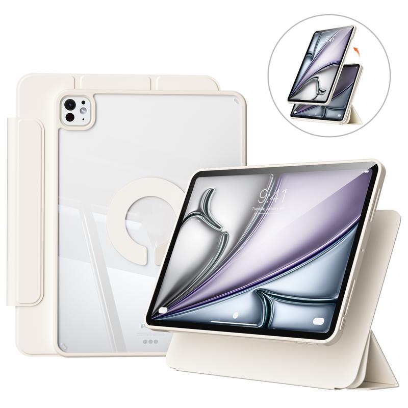 kenke ipad case 2-in-1, removable acrylic Case 360° rotating,Vertical Stand for ipad 2024 Air 6th gen 13 inch M4 pro 13 inch Air 11 pro 11 case  ipad Air 4th Air 5th gen cover 8th 7th 9th gen Magnetic Cover,Accessories Computer solid color tablet case