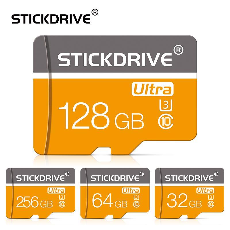 StickDrive Micro TF SD Card (1 Count), 16GB 32GB 64GB 128GB U3 Class 10 Memory Card, Flash TF Cards for SD Adapter, Camera Accessories