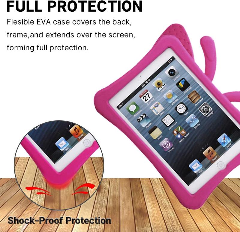 iPad 7 8 9 10.2  Case 3D Cute Butterfly 10.2 inch ipad 9th 8th Generation Tablet Case for  Girls Light Weight EVA  Stand Shockproof Rugged Heavy Duty  Friendly iPad Cover Rose