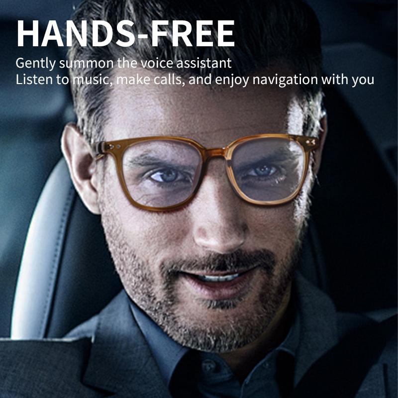 Wireless Smart Glasses, Stereo Sound Music Smart Decorative Driving Glasses, Hands-free Calling Glasses for Mobile Phones & Tablets