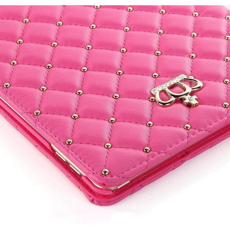 iPad 9th 8th 7th Gen Case Crown Bling  Cute Elegant PU Leather  Auto Sleep Wake Stand Shockproof Case for  iPad 10.2 2021 2020 2019 (Pink)