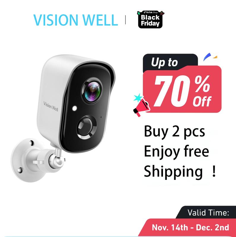 Vision Well Wireless Security Camera for Home with 1080p HD WiFi Spotlight, AI Siren Color Night Vision 2-Way Talk and SD Cloud Storage