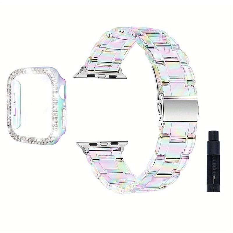 Watch Band & Watch Case Set, 1 Count Rhinestone Decor Watch Band & Watch Case, Wearable Accessories Compatible with iWatch Series Ultra SE 9 8 7 6 5 4 3 2 1