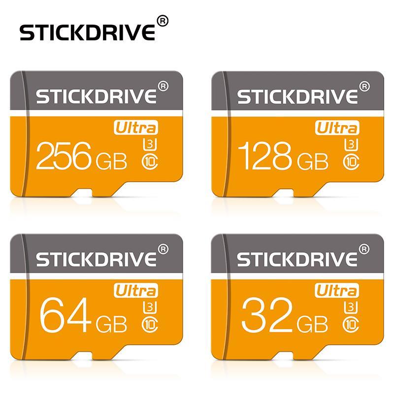 StickDrive Micro TF SD Card (1 Count), 16GB 32GB 64GB 128GB U3 Class 10 Memory Card, Flash TF Cards for SD Adapter, Camera Accessories