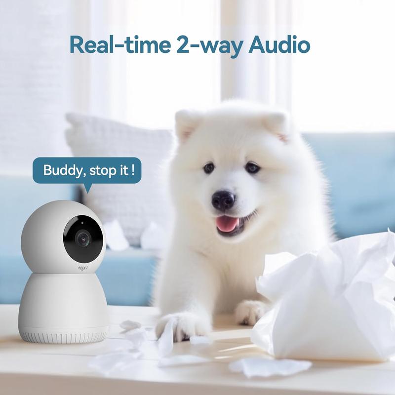 Noahtec Security Camera Snowman with 355° Pan Tilt, 2MP, Night Vision, and Human Pet Motion Detection