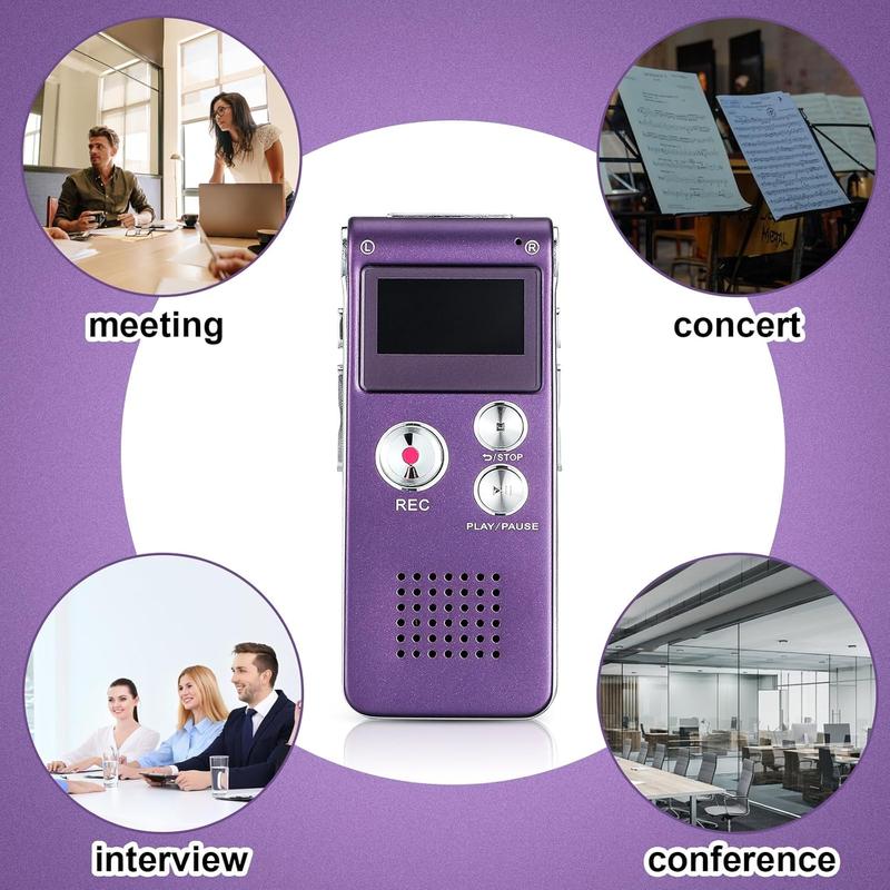 Ghost Hunting Equipment Paranormal Equipment for Ghost Hunting Digital EVP Voice Activated Recorder Rechargeable Recorder Device with Microphone, 8GB(Purple)