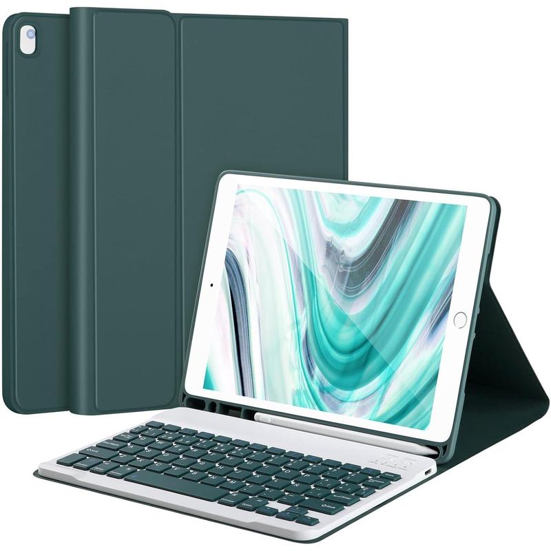 Keyboard Case for iPad 9 8 7th Gen 10.2'',Case with Keyboard ipad 10.2 inch,Keyboard for iPad 9th Gen, Keyboard for iPad 10.2,iPad Keyboard Case 9th Gen with Pencil Holder (Green-B)