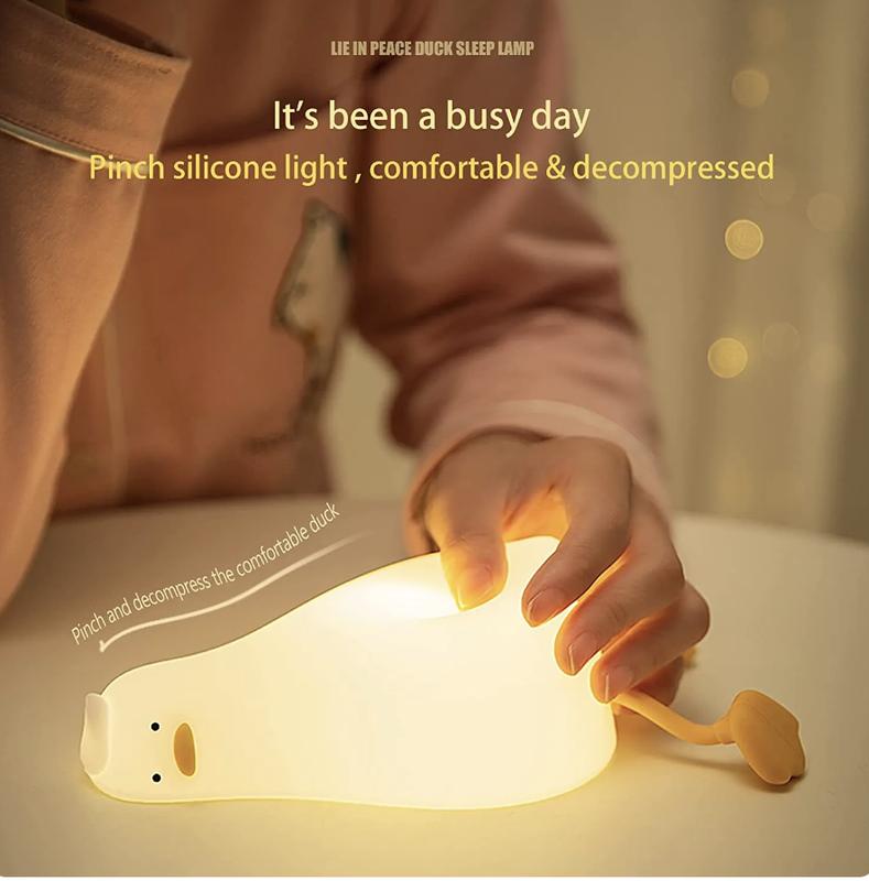 Lying Duck Nightlight, Silicon Nightlight, children gift, USB nightlight, Bedside Lamp