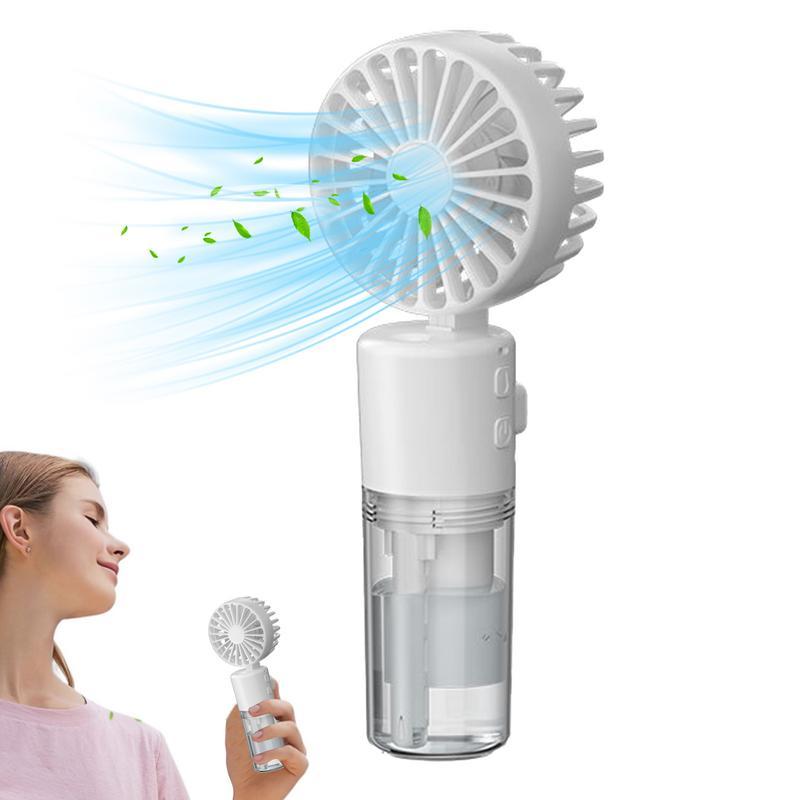 Personal Water Mister Fan Foldable Water Spray Cooling Fan Spray Water Mist Fan With Lanyard For Traveling Beach Camping Hiking Cable Charging Handheld