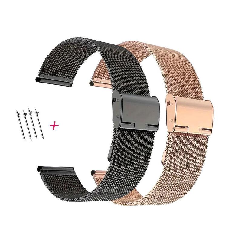 Stainless Steel Smart Watch Band (Band Only), 20MM Fashionable Replacement Watch Band, Sweatproof Unisex Watch Band, Wearable Accessories