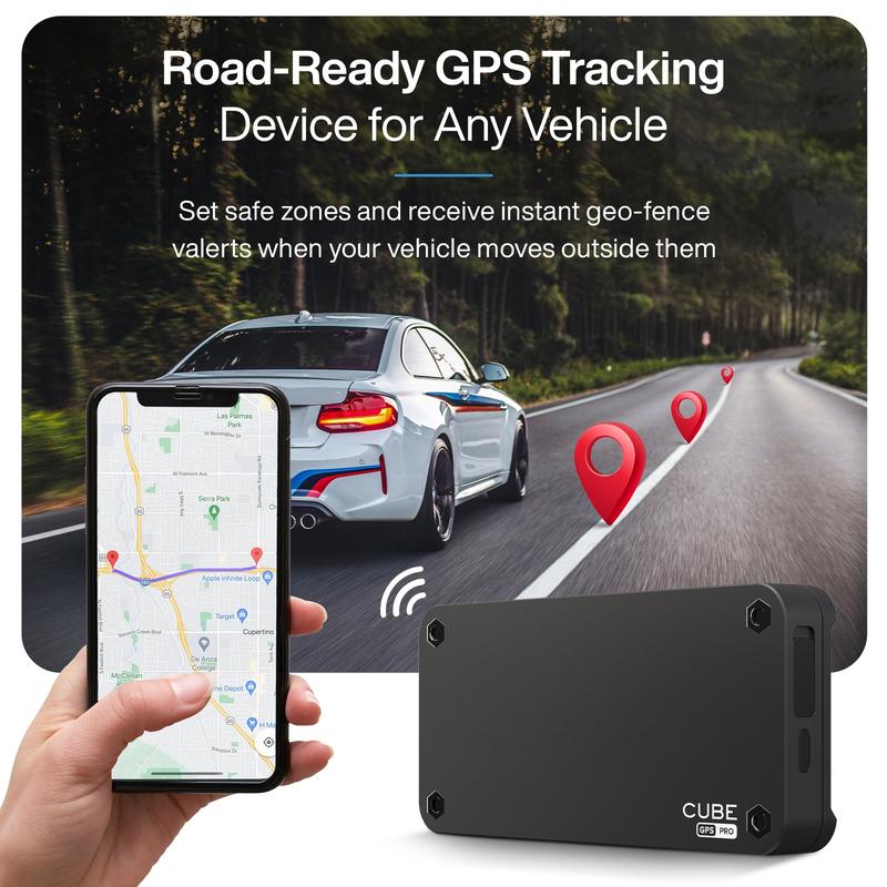 Cube Magnetic GPS Tracker for Vehicles   Car, 1 Year Battery, Real Time Location