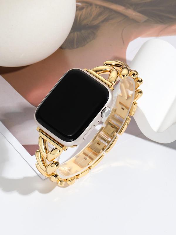 Fashion Watch Band Compatible with Apple Watch (Band Only), Stainless Steel Watch Band for Women & Girls, Trendy All-match & Exquisite Watch Accessories for Gift