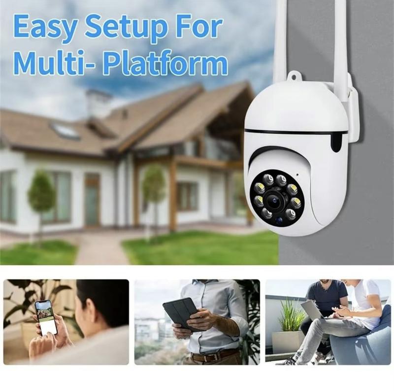 1080P Smart Security Camera Wireless 360° View Motion Detection Waterproof Camera 2.4G WiFi Remote Monitoring vision APP Remote control 2 Way Voice Intercom outdoor Camera Night Vision Spotlight Indoor Outdoor Phone