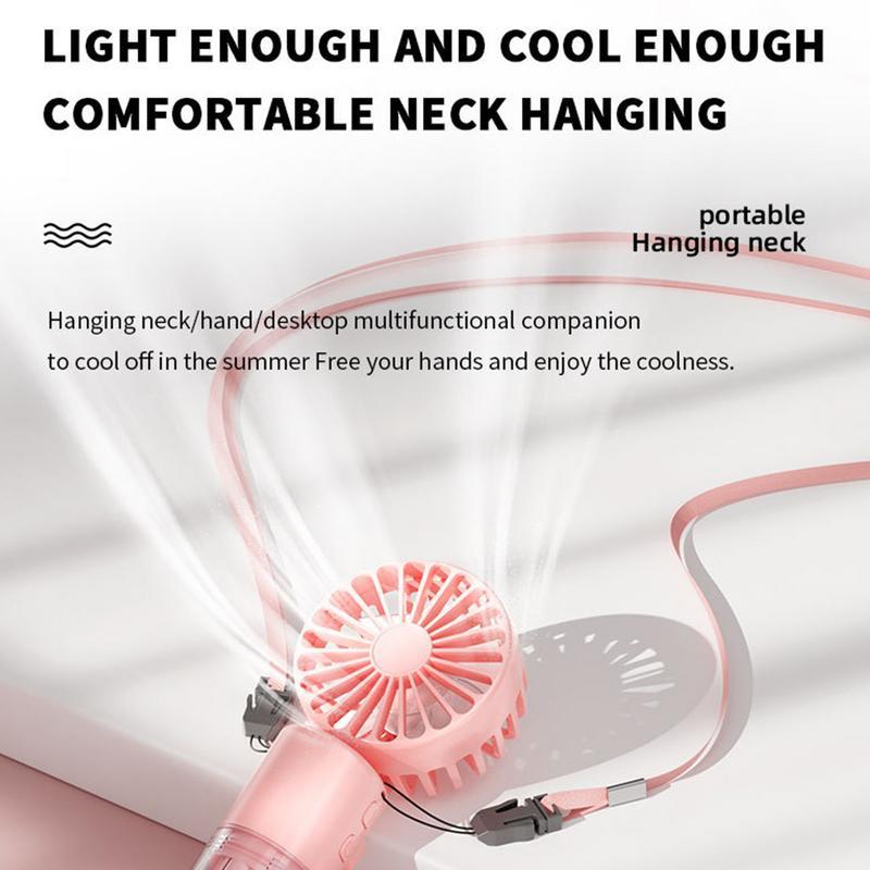 Personal Water Mister Fan Foldable Water Spray Cooling Fan Spray Water Mist Fan With Lanyard For Traveling Beach Camping Hiking Cable Charging Handheld