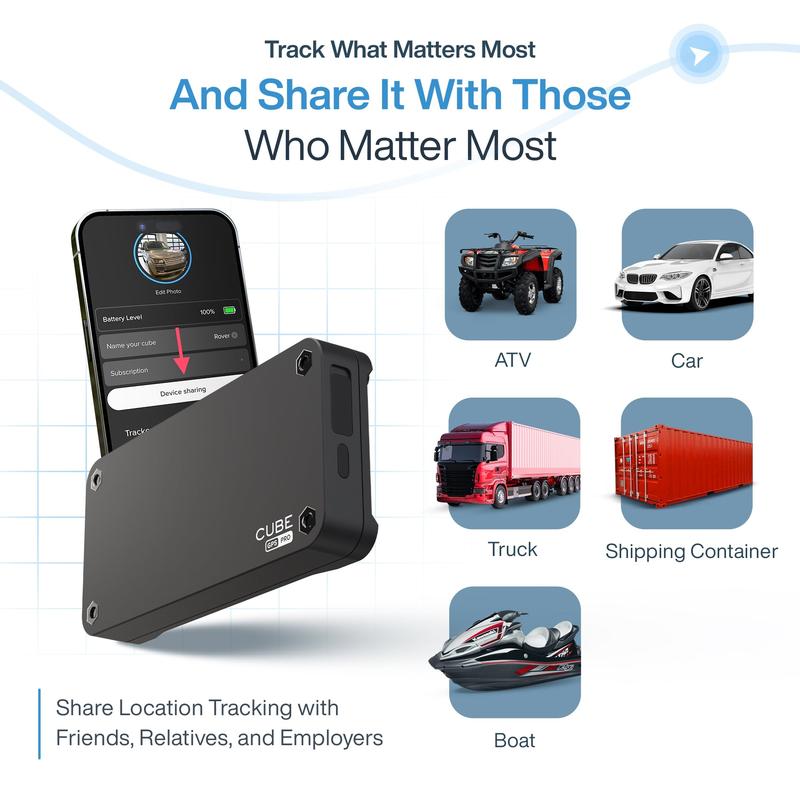 Cube Magnetic GPS Tracker for Vehicles   Car, 1 Year Battery, Real Time Location