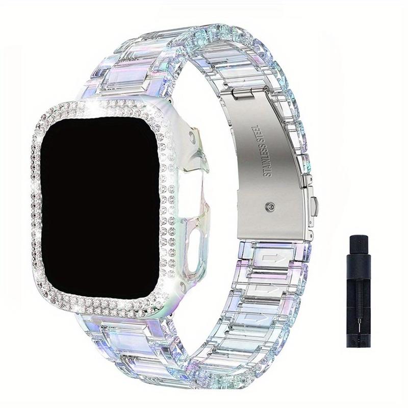 Watch Band & Watch Case Set, 1 Count Rhinestone Decor Watch Band & Watch Case, Wearable Accessories Compatible with iWatch Series Ultra SE 9 8 7 6 5 4 3 2 1