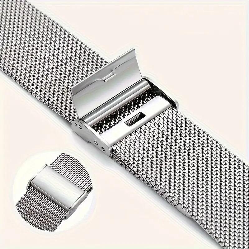 Stainless Steel Smart Watch Band (Band Only), 20MM Fashionable Replacement Watch Band, Sweatproof Unisex Watch Band, Wearable Accessories