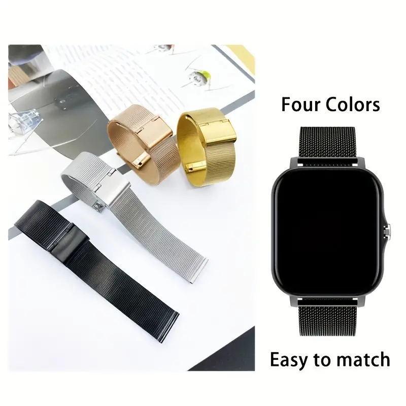 Stainless Steel Smart Watch Band (Band Only), 20MM Fashionable Replacement Watch Band, Sweatproof Unisex Watch Band, Wearable Accessories