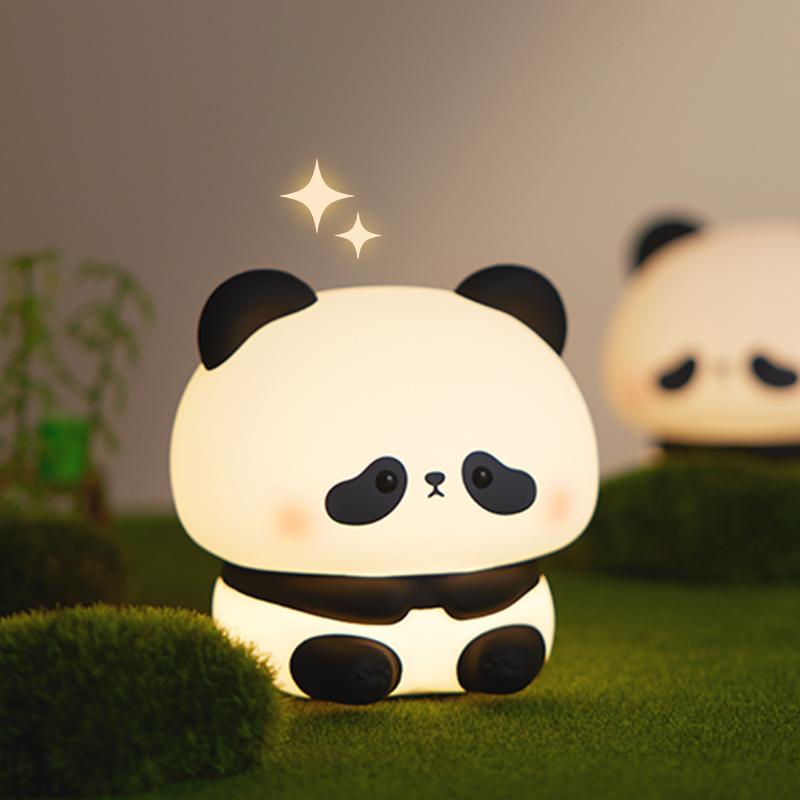 Cute Panda Design Silicone Table Night Light for Summer, Cartoon Animal Shaped USB Rechargeable LED Lights for Bedroom, Room Lights, Decorative Desk Eye Protection Lamp for Bedroom,?Indoor Lighting