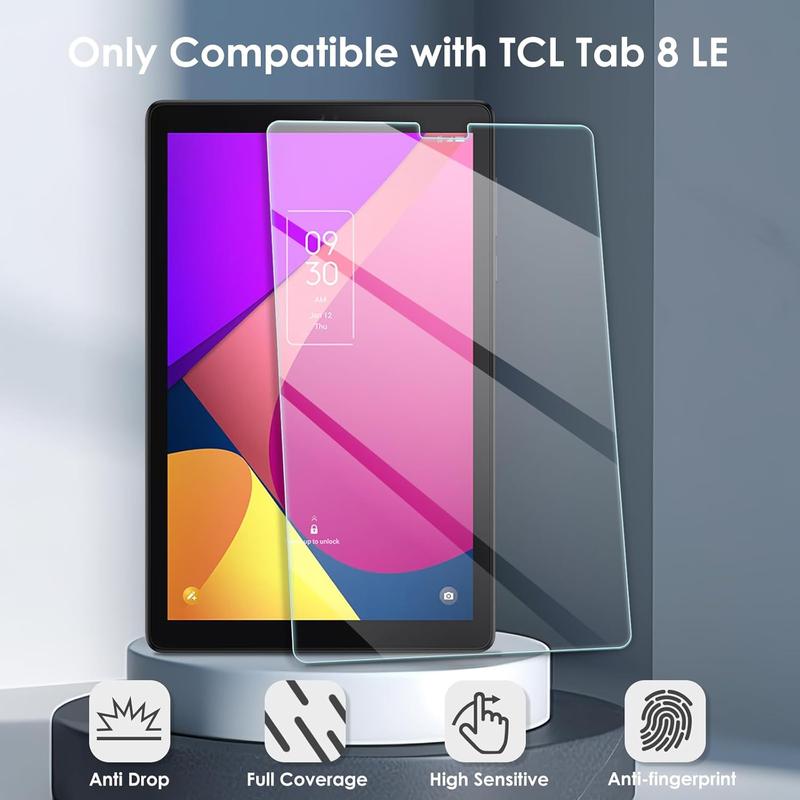 2-Pack Screen Protector Compatible with TCL Tab 8 LE Tab 8v Tab 8 SE Tab 8 Plus Tab 8 Wifi 8'' (Model: 9137W,9132X, 9138S, 6048E, 91232X1), Tempered Glass Film, Anti-Scratch, Easy Installation