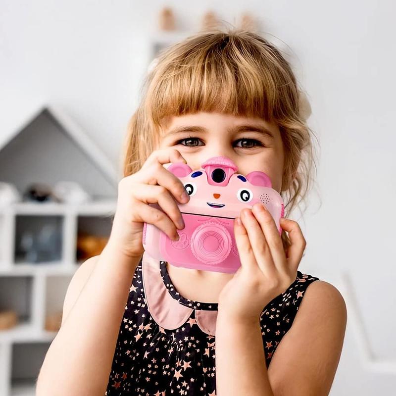 Instant Printing Camera for  with Color Pens-  Selfie Camera. Image and Video Recorder, 12MP Photo Shooting, 180-Degree Rotating Feature. Gift for Ages 5, 6, 7, 8, 9, 10 (Pink)