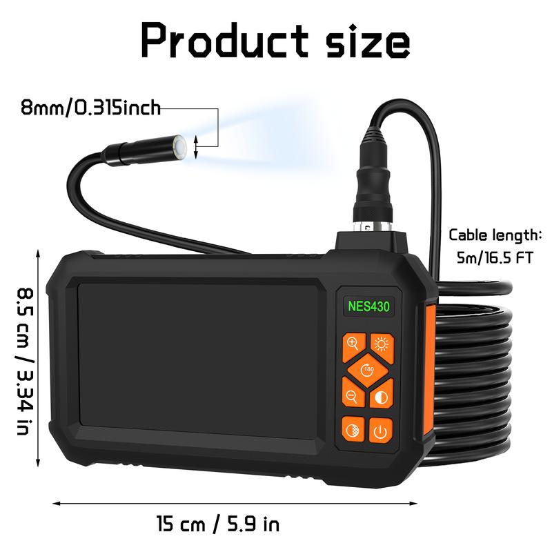 Endoscope Camera with Light IP67 Waterproof Sewer Camera 4.3