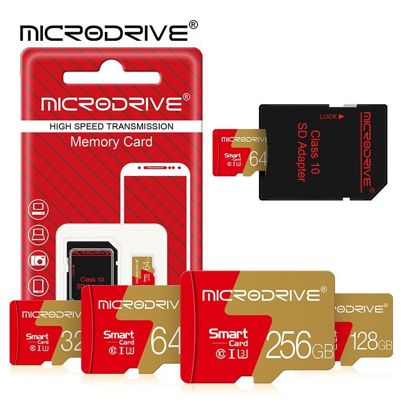 MICRODRIVE Micro TF SD Card, 1 Count Class 10 U3 Memory Card with SD Adapter, Storage Card for Smartphone, Camera, Laptop, Phone Accessories