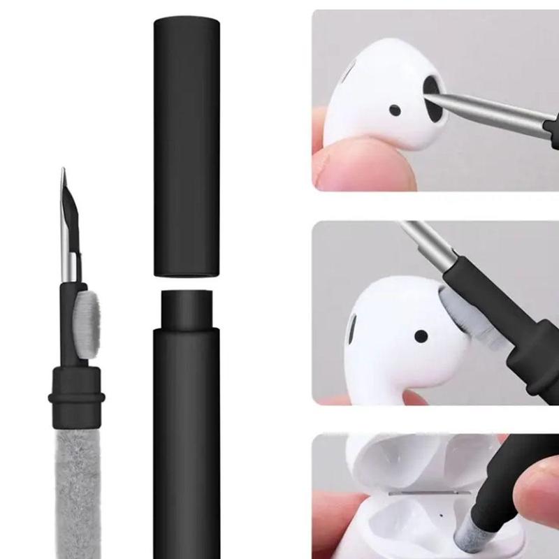 Portable Mini Headset Cleaning Pen with Cap, 1 Count Bluetooth-compatible Earbuds Cleaning Pen, Universal Mobile Devices Headphones Camera Cleaning Brush, Headphone Cleaning Accessories